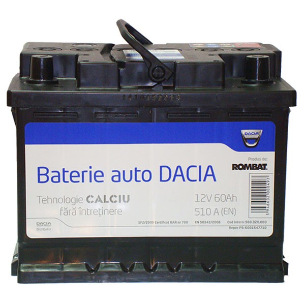 Baterie auto DACIA 6001547710, 60Ah, 510A, 12V 